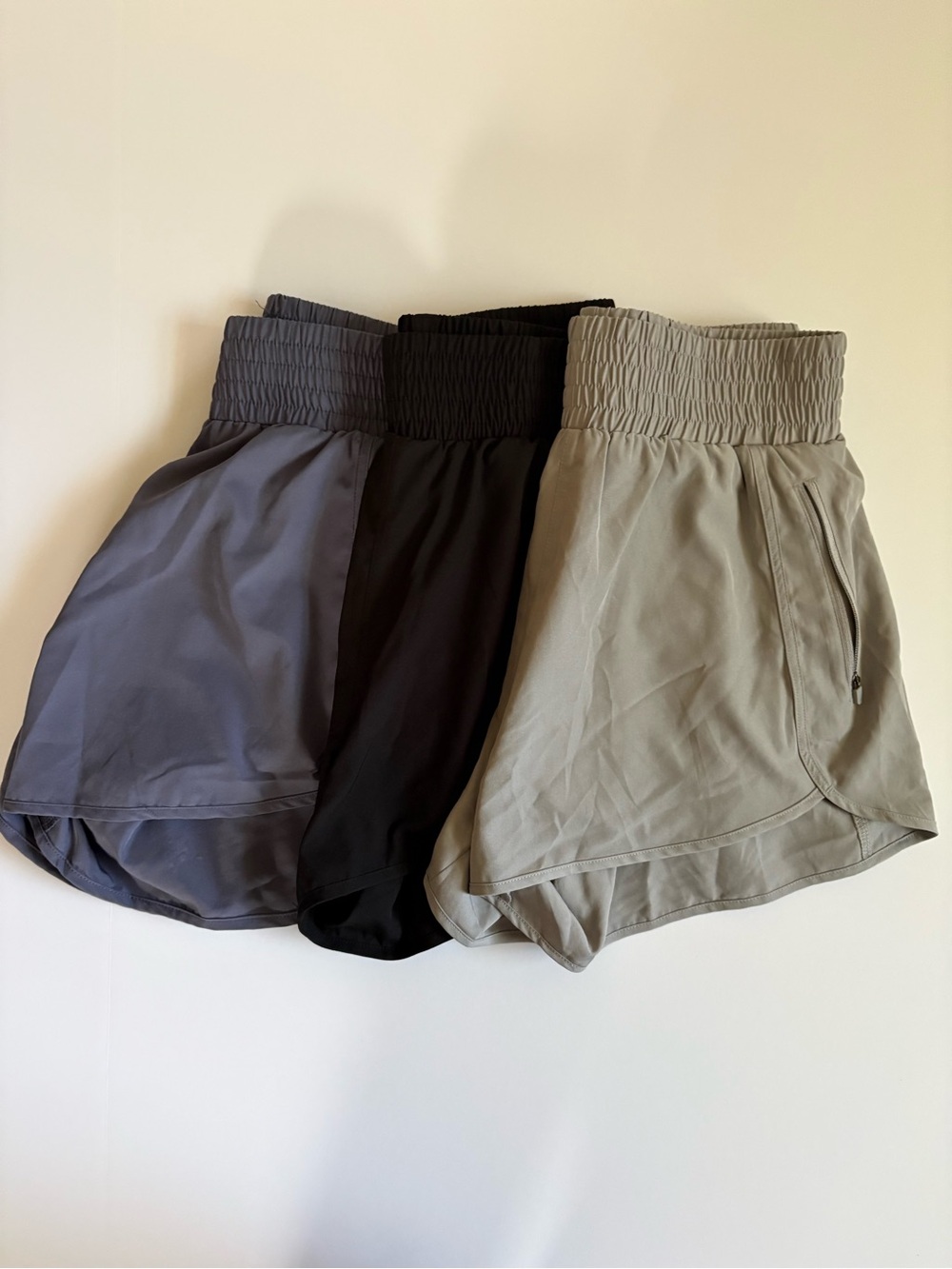 TVKSOM Women’s Athletic High Waisted Medium Greyish Blue,Black & Light Grey